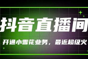 抖音电商教程:最近超火的抖音直播间开通小雪花业务（外面卖288元）