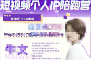 抖音短视频个人IP陪跑营电商变现教程，手把手打造高商业价值的账号