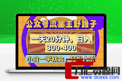 公众号流量主野路子玩法，一天20分钟，日入300~400，小白一学就会